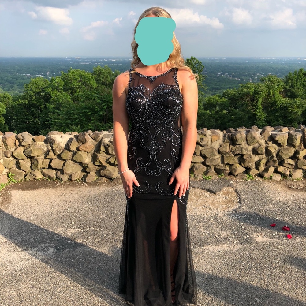 SEAN Collection Black Long Prom Dress